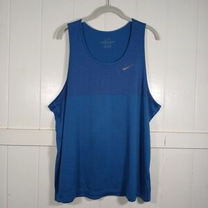Nike Zonal Cooling Relay Running Tank Top Mens XL Blue Mesh Singlet 833577-457
